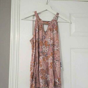 Light pink flowered tank top